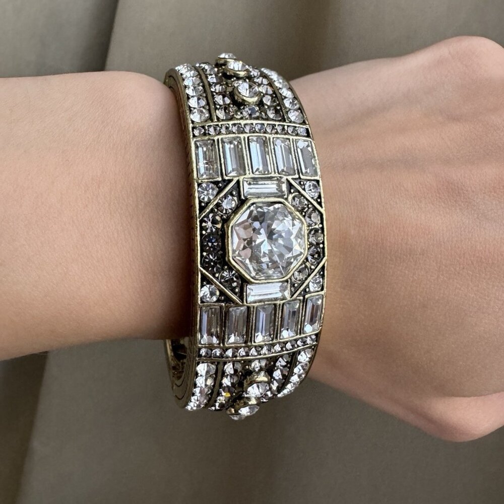 Heidi Daus Vintage Bracelet Bronze Gold Crystal